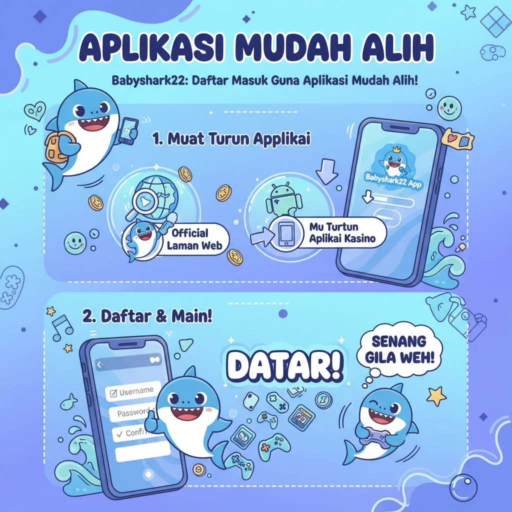 Cara Daftar Masuk Babyshark22 di Aplikasi Mudah Alih