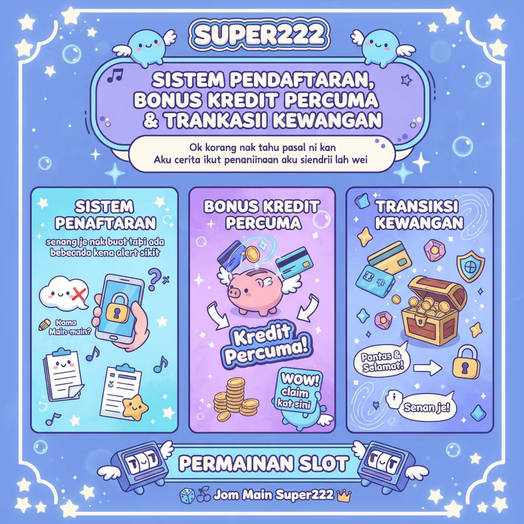 Super222: Sistem Pendaftaran, Bonus Kredit Percuma & Transaksi Kewangan